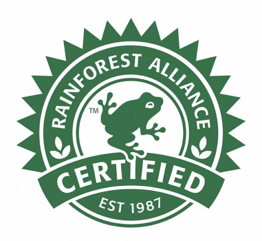 The Rainforest Alliance label focuses on sustainable crop production. 