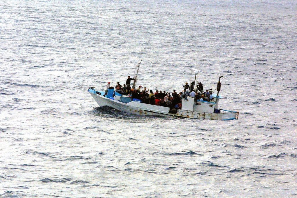 Asylum seekers arriving by boat. 