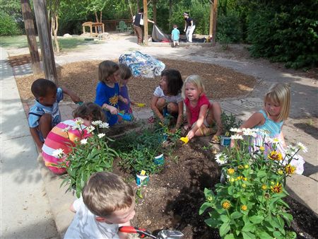 Kids benefit enormously from nature play. Early years students also learn about growing crops, water conservation, and nutrition from vegetable planters at school.