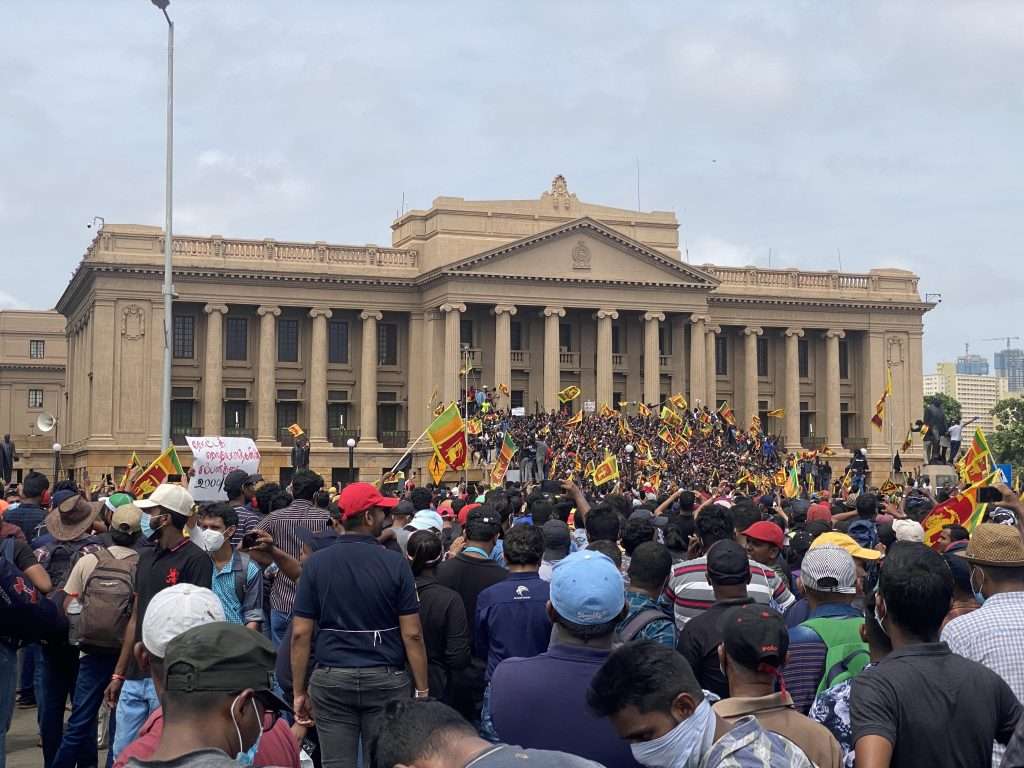 Citizens protests against the Sri Lankan government over issues including a mismanaged economy and corruption. Poor economic management is one of the key reasons people migrate to neighbouring Latin American countries.